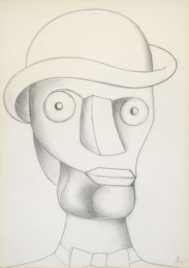 Enrico Baj, Uomo con cappello, 1975